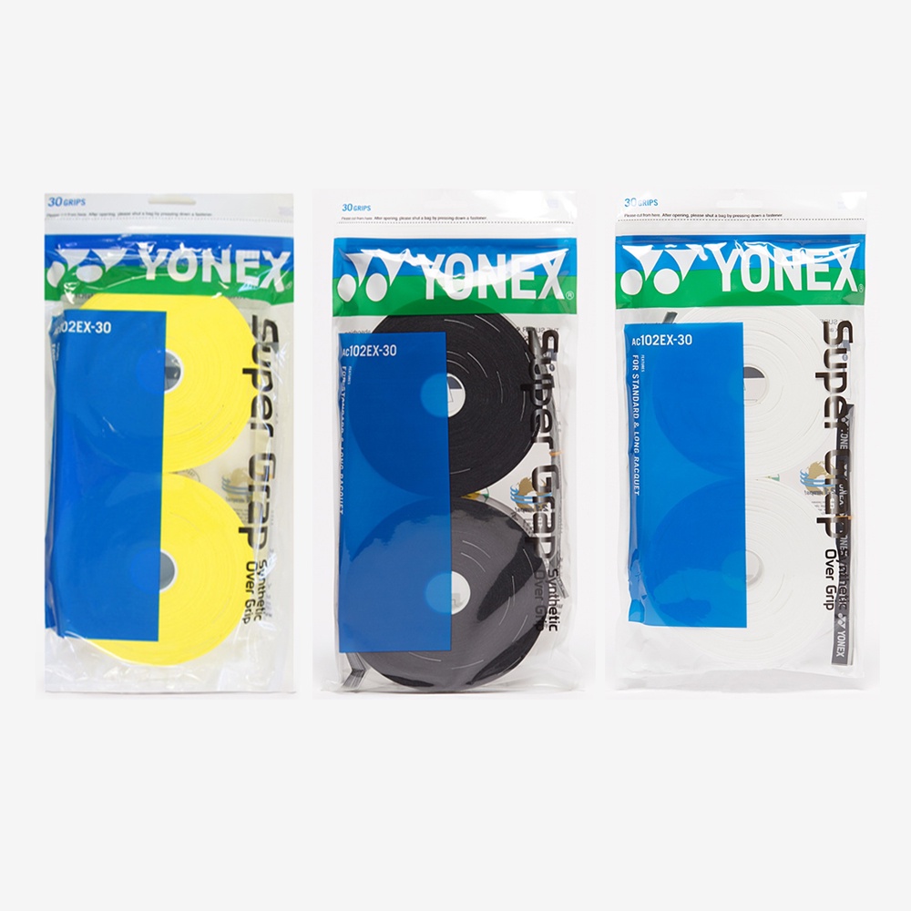 Yonex เทปพันด้าม/กริ๊ปพันด้าม ไม้เทนนิสไม้แบดมินตัน Super Grap Overgrip Tape Racket Tennis 30 Pack (3สี)