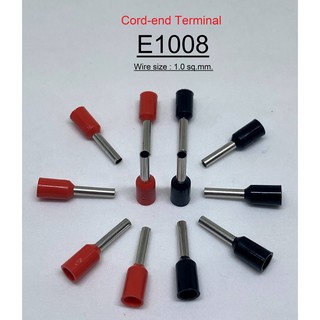 E1008 หางปลาเข็ม คอร์ดเอ็น ขนาด 1.00 ตร.มม. ทองแดง/ทองเหลือง (Cord End terminal Size : 1.00 sq.mm. Copper/Brass)