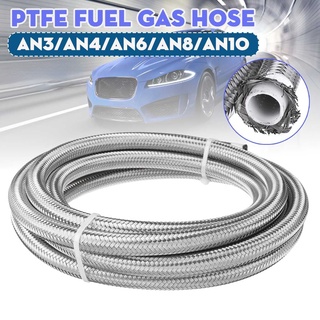 สายท่อน้ํามันเชื้อเพลิง สเตนเลส PTFE แบบถักคู่ AN3 AN4 AN6 AN8 AN10 AN12 1 เมตร