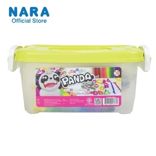 PANDA Modelling Clay Super Value ดินน้ำมันไร้สารพิษเเพนด้า รุ่นสุดคุ้ม 24 สี + เเม่พิมพ์ครบชุด (ขนาด 400 กรัม)