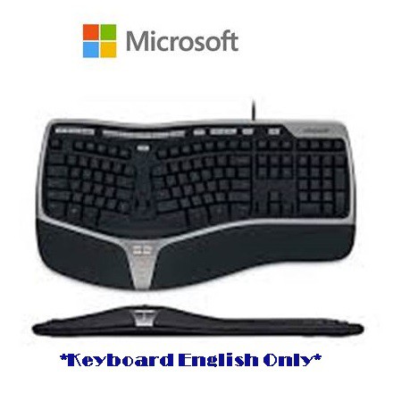 คีย์บอร์ด Microsoft Natural Ergonomic Keyboard 4000  (English keyboard only ) แถมสติ๊กเกอร์ภาษาไทย