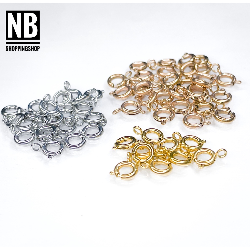 12 ตะขอสปริสแตนเลส สีgold/pinkgold/silver อะไหล่สร้อยคอ สำหรับงานเครื่องประดับ ตะขอสแตนเลส