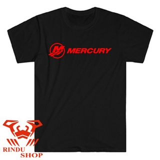 เสื้อยืดผ้าฝ้าย เสื้อยืดลําลอง แขนสั้น พิมพ์ลายโลโก้ Mercury Fishing สีดํา สําหรับผู้ชาย ไซซ์ S ถึง 3 697174