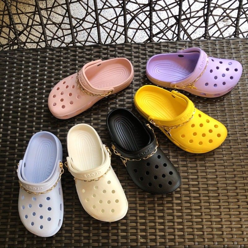 Crocs สําหรับ Yang Mi Collaboration Chain Classic Clog Sandals รองเท้าแตะโซ่ผู้หญิง