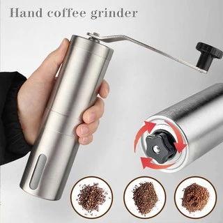 เครื่องบดเมล็ดกาแฟมือหมุนเครื่องบดกาแฟแบบพกพาสแตนเลส Coffee Bean Hand Grinder Stainless Steel เครื่องมือกาแฟ