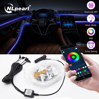 Nlpearl สายไฟ LED RGB EL RGB 6 ม. พร้อมสาย USB สําหรับตกแต่งภายในรถยนต์