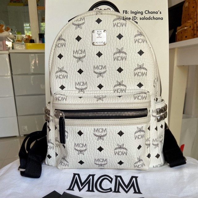 กระเป๋า MCM size s สีขาว-ดำ ปี2016