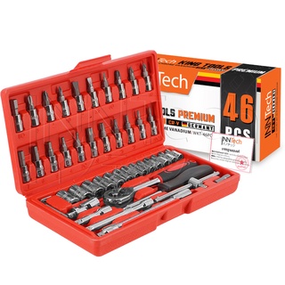 InnTech King Tools ชุดเครื่องมือ ประแจ ชุดบล็อก 46 ชิ้น แกน 1/4 นิ้ว Socket Set บล็อก ไขควง รุ่น WKT-46PCS