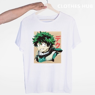 เสื้อยืดสีดำอินเทรนด์เสื้อยืดแขนสั้นพิมพ์ลาย My Hero Academia สําหรับผู้ชายและผู้หญิงS M L   XL  XXL