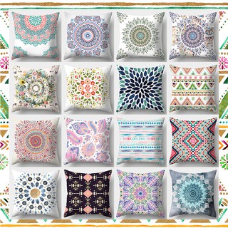 ปลอกหมอน Mandala ทรงสี่เหลี่ยมขนาด 45x45 ซม. สไตล์ Boho