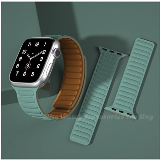 สายนาฬิกาข้อมือซิลิโคน แบบแม่เหล็ก สําหรับ apple watch S8 Ultra 7 6 SE 5 4 3 iWatch series 44 มม. 40 มม. 41 มม. 45 มม. 49 มม.