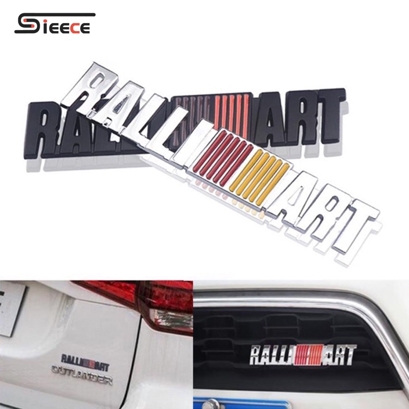 Sieece RALLIART Metal Emblem Sticker For มิตซูบิชิ Mitsubishi Triton Attrage Mirage Strada Xpander Pajero L300 Outlander