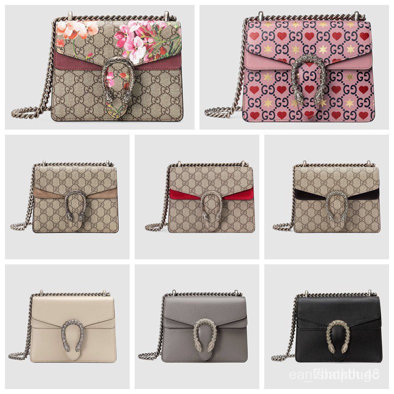 Gucci / ใหม่ / Dionysus Series กระเป๋าสะพายผ้าแคนวาส / กระเป๋าถือสุภาพสตรี / กระเป๋าแฟชั่น / ของแท้ 100%