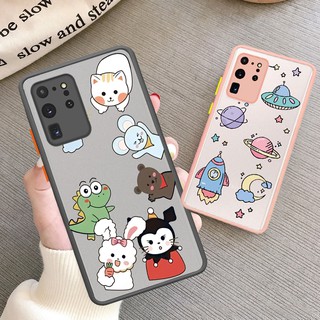 Samsung Galaxy Note 20 Ultra Note10 A30 A50 A20 A70 A50S A10 Cartoon Animal Space Casing Accurate Protective Hard Scrub Cover Phone Case เคสโทรศัพท์ เคสซิลิโคน