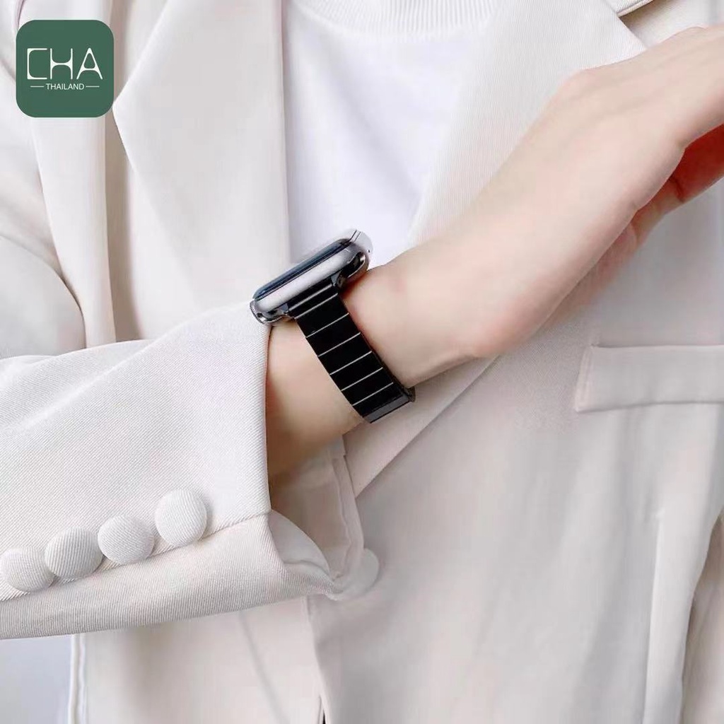 สาย นาฬิกา Watch10 9 8 7 watch 6 สาย 38 40 42 44 41mm 45mm  มิลลิเมตร สาย Watch สายเหล็ก สายแอป.เปิลวอช เงิน