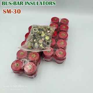 SM-30 ลูกถ้วยฉนวนแดง BUS-BAR INSULATORS กล่องละ 20ชิ้น แถมน็อตฟรี