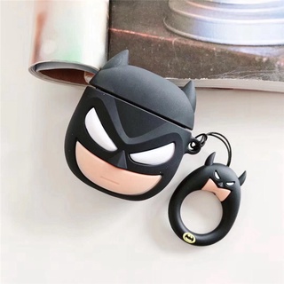 Hottina BATMAN เคสหูฟังบลูทูธไร้สาย ซิลิโคน รูปเคส สีดํา สําหรับ AirPods