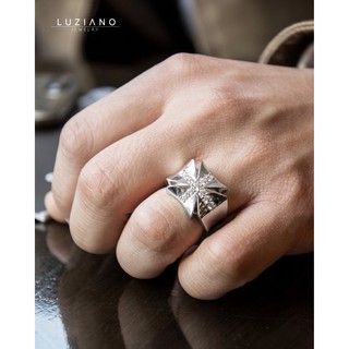 แหวนผู้ชาย แหวนเงินแท้ 925 รุ่น Men Cross Ring - Luziano Jewelry Men Collection เครื่องประดับชาย แฟชั่นชาย