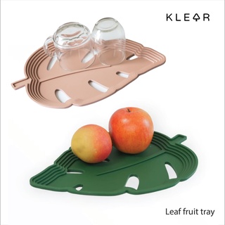 KlearObject Leaf fruit tray (1 ชุด/2 ชิ้น) ถาดใส่ผลไม้ ถาดวางแก้ว ถาดใส่ของ ถาดอะคริลิค : K468