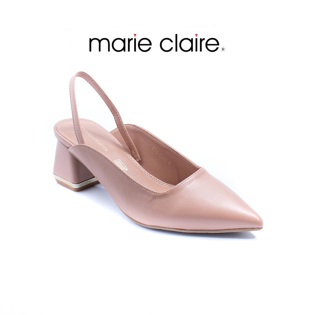 Bata บาจา ยี่ห้อ Marie Claire Aromatic Spirit รองเท้าคัทชูแบบสวมรัดส้น เปิดส้นเท้า สูง 1 นิ้ว สำหรับผู้หญิง รุ่น Ferric สีเบจ 6708249