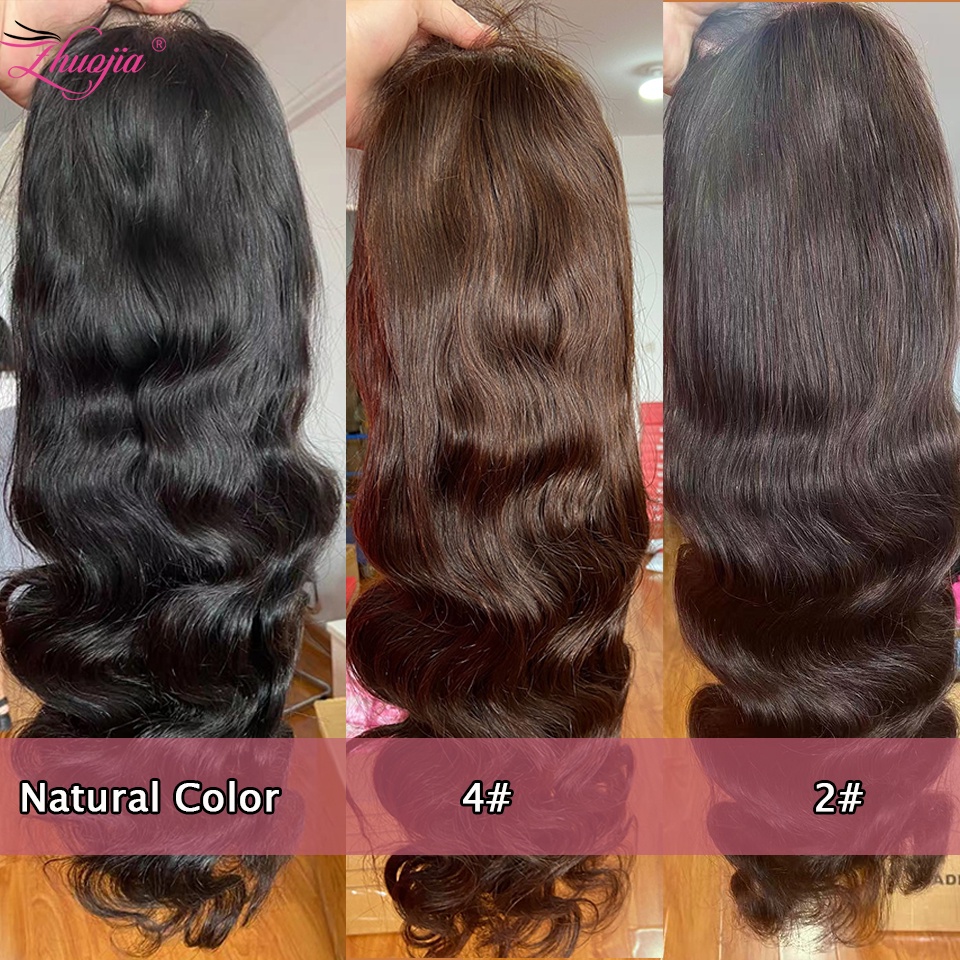 B32 Inch Body Wave Lace Front Wig 4 Chocolate Brown Human Hair Wigs For ...