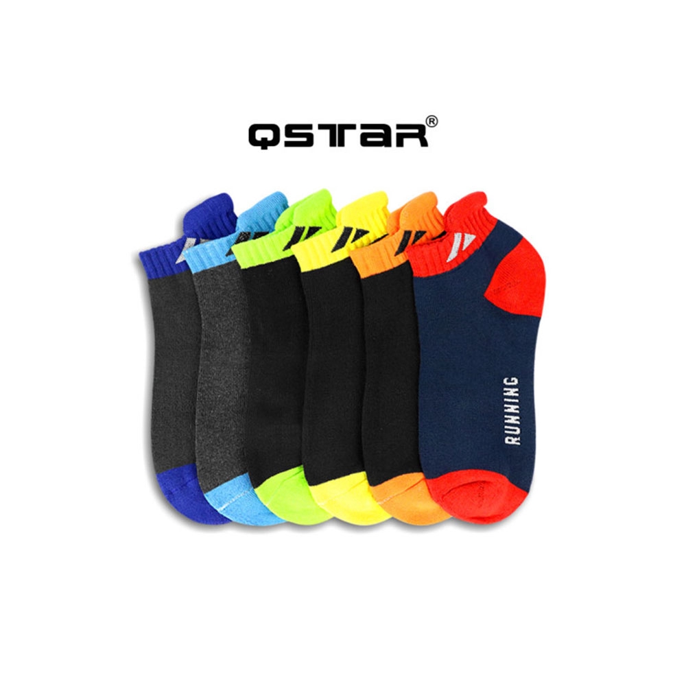 Qstar Outdoor Sport Running ถุงเท้าข้อเท้าหนาพิเศษ (3 คู่) ASP4054 - การออกแบบแบบสุ่ม