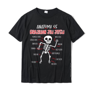 【hot sale】เสื้อยืด ผ้าฝ้าย พิมพ์ลายโครงกระดูก Jiu Jitsu BJJ s Christmas Spooky สําหรับผู้ชาย