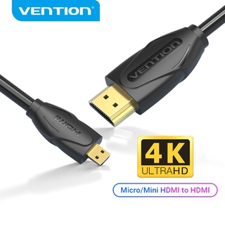 Vention อะแดปเตอร์แปลง Micro HDMI เป็น HDMI 4K 3D 1080P สำหรับกล้อง Gopro แท็บเล็ต VAA-D03