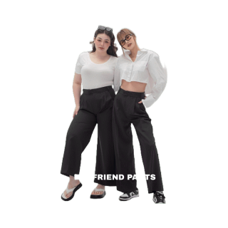 โปรโมชั่น : 𝘽𝙊𝙔𝙁𝙍𝙄𝙀𝙉𝘿 𝙋𝘼𝙉𝙏𝙎 กางเกงผ้านุ่ม ทรงกระบอกใหญ่ ใส่ทำงานได้ heartmade8911