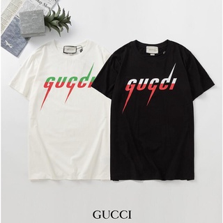 เสื้อยืดแขนสั้น ผ้าฝ้าย พิมพ์ลาย Gucc แฟชั่นสําหรับผู้ชาย และผู้หญิง