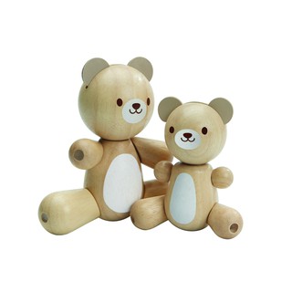 PlanToys 5264 BEAR &amp; LITTLE BEAR ของเล่นไม้ตุ๊กตาครอบครัวหมี