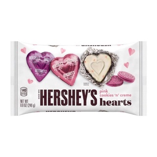 Hershys Hearts Pink cookie n cream ที่มาในรูปทรงใหม่ คือรูป หัวใจ chocolate สีชมพู