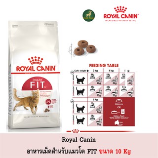 Royal Canin Fit อาหาาแมวแบบเม็ด สูตรแมวโต 10Kg