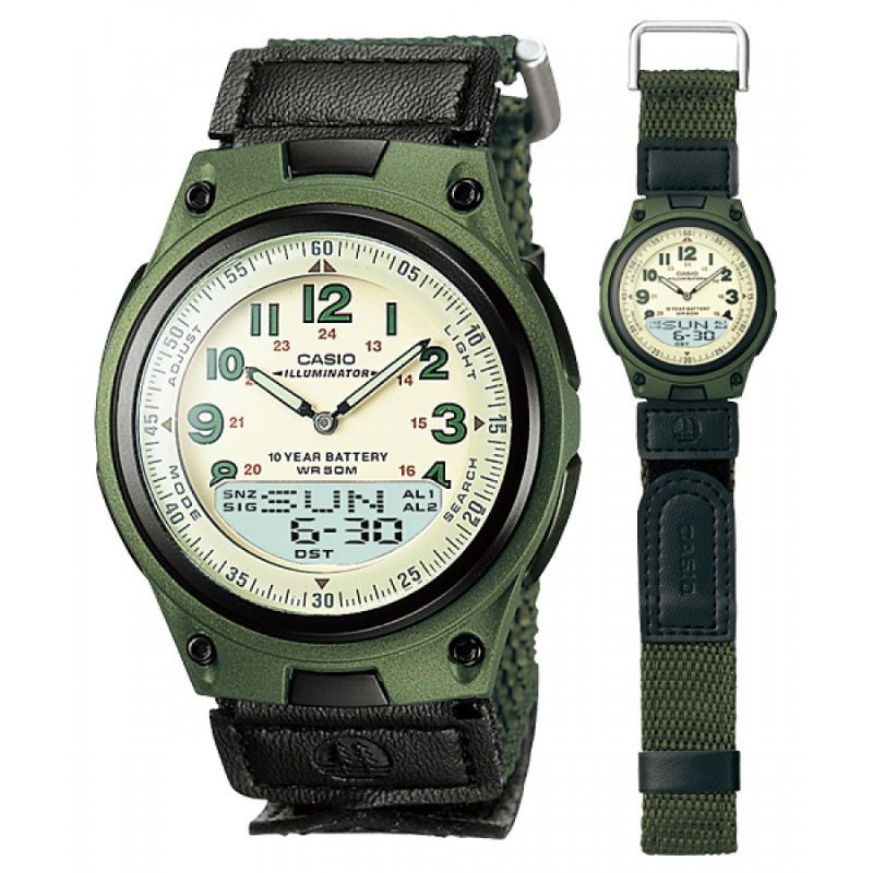 นาฬิกาข้อมือเด็ก นาฬิกาข้อมือผู้หญิง นาฬิกาแบรนด์เนม Casio แท้ 💯% นาฬิกาผู้ชาย สายผ้า รุ่น AW-80V