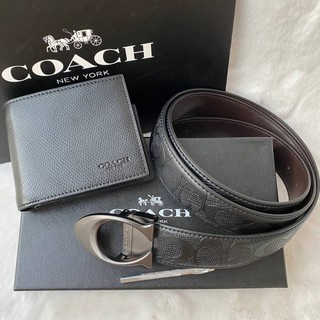 Coach  Short Wallet with Belt Set Signature ‼️FREE EMS‼️