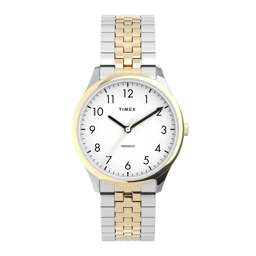 Timex TW2U40400 Modern Easy Reader นาฬิกาข้อมือผู้หญิง สายสแตนเลส Two-tone หน้าปัด 32 มม.