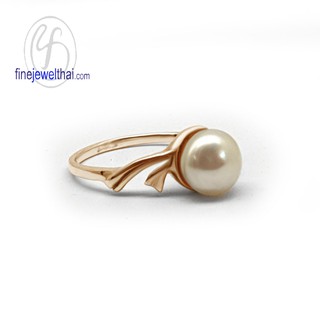 Finejewelthai แหวน-มุกแท้-แหวนเงิน-แหวนมุก-แหวนประจำเดือนเกิด-Pearl-Silver-Ring - R1366pl-w-pg