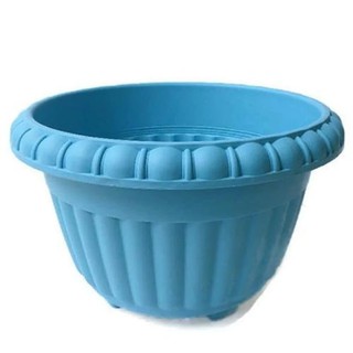 papamami Round shape Plastic Pot no.5กระถางปลูกต้นไม้10นิ้ว สีฟ้า(10ใบ)(ฟ้าอ่อน)