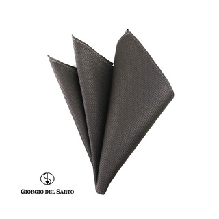 GIORGIO DEL SARTO Silk Brown Pocket Square ผ้าเสียบสูทสีน้ำตาลไหม 100%Silk #3