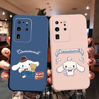 เคสโทรศัพท์มือถือ ทรงสี่เหลี่ยม ลาย Cinnamoroll สําหรับ Samsung Galaxy S21 Ultra S20 FE S10 Plus