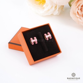 HERMES H POP EARRING IN PINK GHW