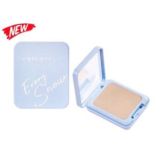 โฉมใหม่ Cute Press แป้งผสมรองพื้นคิวเพรส สีฟ้า อิเวอร์รี่ สโนว์ Evory Snow Whitening &amp; Oil Control ขนาด 12g