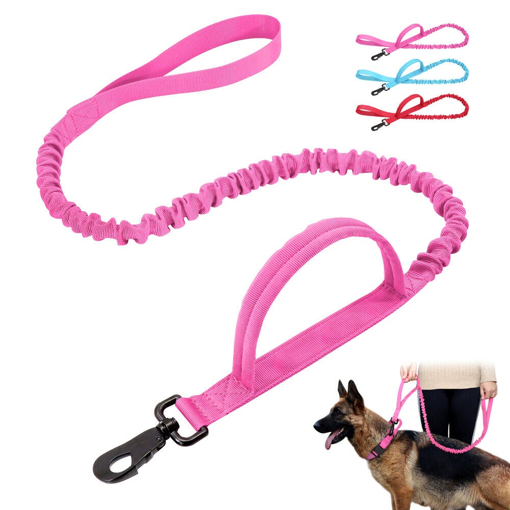 สายจูงสุนัขยุทธวิธีพร้อมที่จับควบคุม K9 Military Training Elastic Bungee Leads