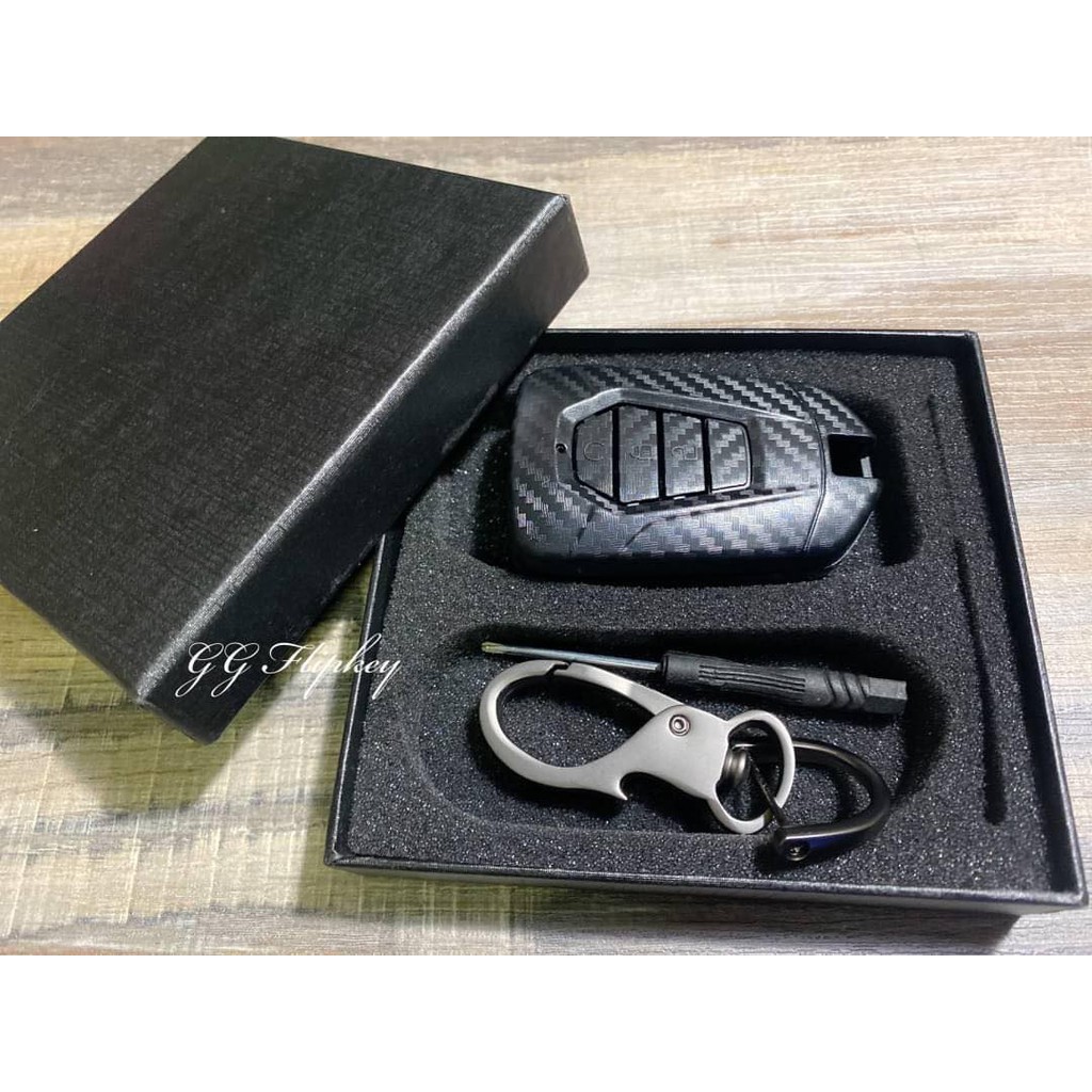 กรอบ เคฟล่า แบบด้าน ใส่กุญแจรีโมทรถยนต์ Isuzu 2020 Dmax D-max 2-3 ปุ่ม (Smart Key) --เก็บเงินปลายทางได้--