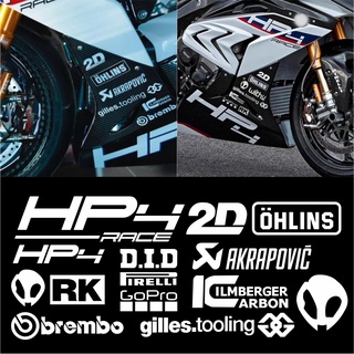 สติกเกอร์สะท้อนแสง ลาย OHLINS AKRAPOVIC Brembo โฮโลแกรม 2D กันน้ํา สําหรับติดตกแต่งรถจักรยานยนต์