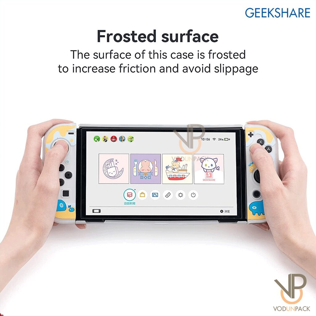 [GeekShare™] TPU+PC OLED CASE เคสใส ROBOT หุ่นยนต์ Nintendo Switch OLED สกรีนลาย สุดน่ารัก เคสแยก 3 ชิ้น geekshare