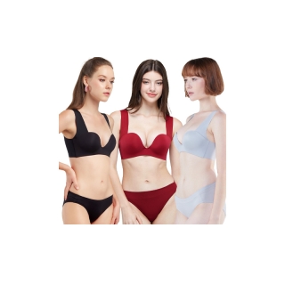 Wacoal Smart Size Go Girls วาโก้ S M L Bra set 3 ชิ้น รุ่น WB3Y27 สีแดง ดำ เทา