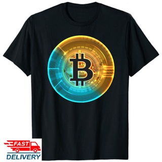 เสื้อยืดฤดูร้อน โลโก้ Bitcoin Btc Crypto Future Trader พิมพ์เสื้อยืดแขนสั้นฤดูร้อน Unisex