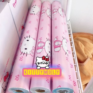 วอลเปเปอร์คิตตี้ #ขนาด45*1000ซม.(10เมตร)#  กันน้ำ #แต่งห้อง #แต่งเฟอนิเจอร์#hellokitty #sanrio