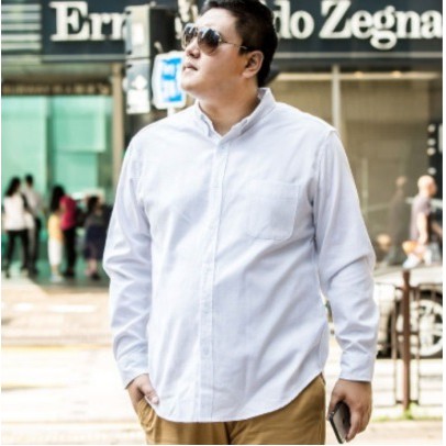 เสื้อเชิ้ตแขนยาว ผู้ชาย สีขาว ไซส์ใหญ่ ไซส์จัมโบ้ เสื้อนักศึกษาชายแขนยาว แขนสั้น ยี่ห้อ มาโรคลับ (Ma
